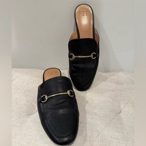a new day Black Mules with Gold Accent